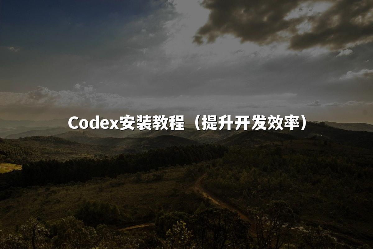 Codex安装教程（提升开发效率）