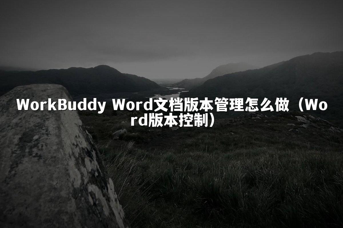 WorkBuddy Word文档版本管理怎么做(Word版本控制)
