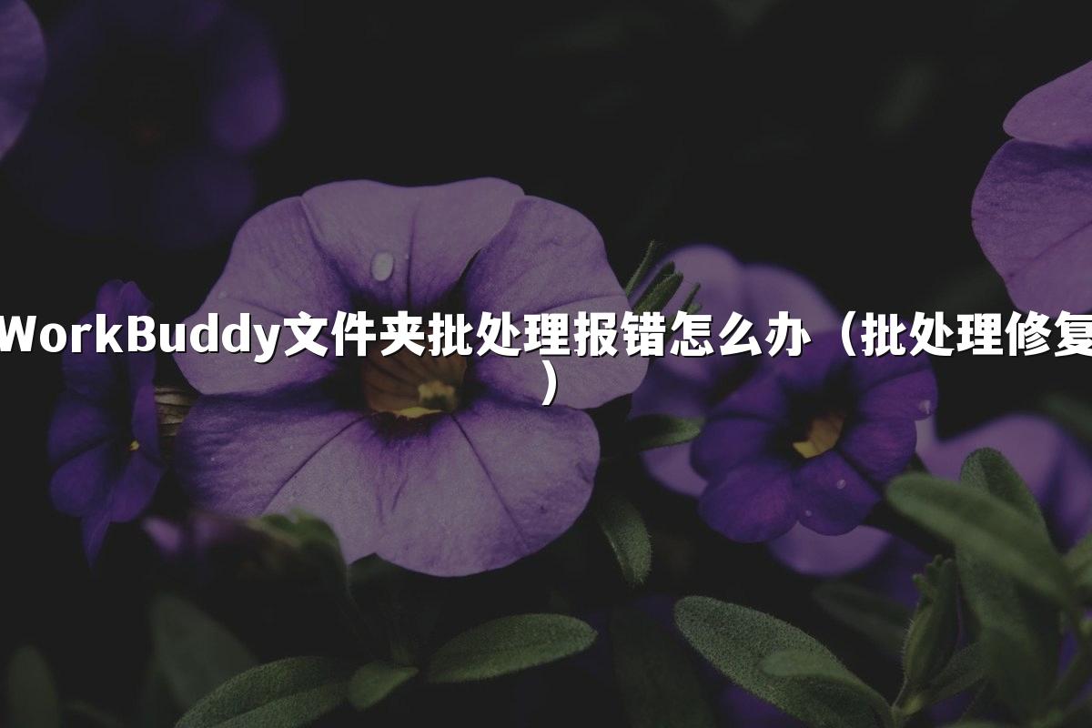 WorkBuddy文件夹批处理报错怎么办（批处理修复）