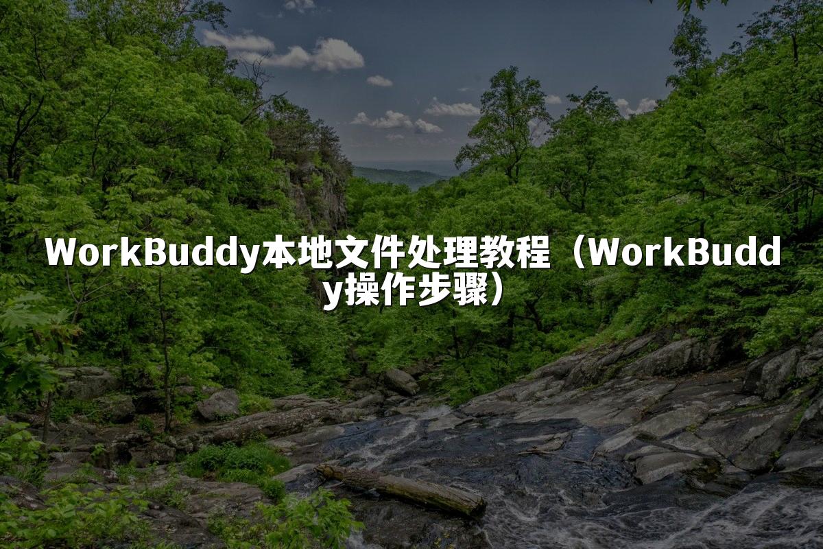 WorkBuddy本地文件处理教程(WorkBuddy操作步骤)
