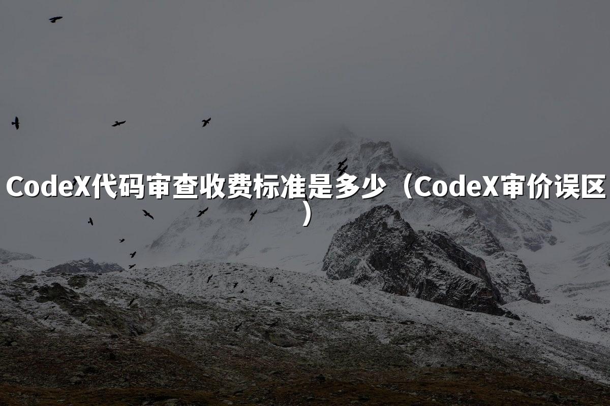 CodeX代码审查收费标准是多少（CodeX审价误区）