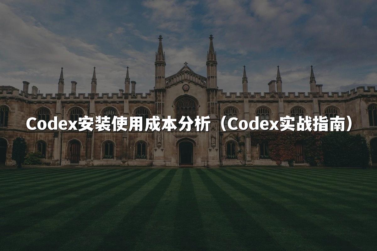 Codex安装使用成本分析（Codex实战指南）