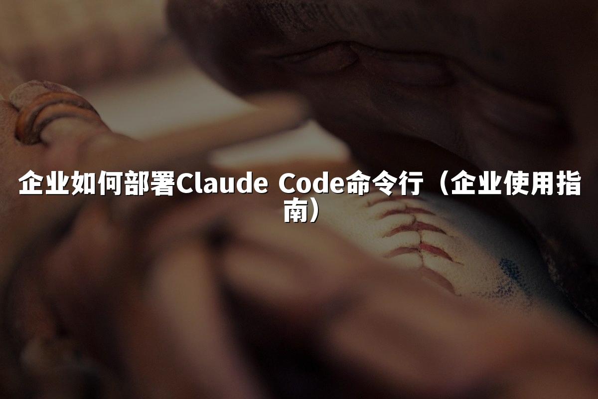 企业如何部署Claude Code命令行(企业使用指南)