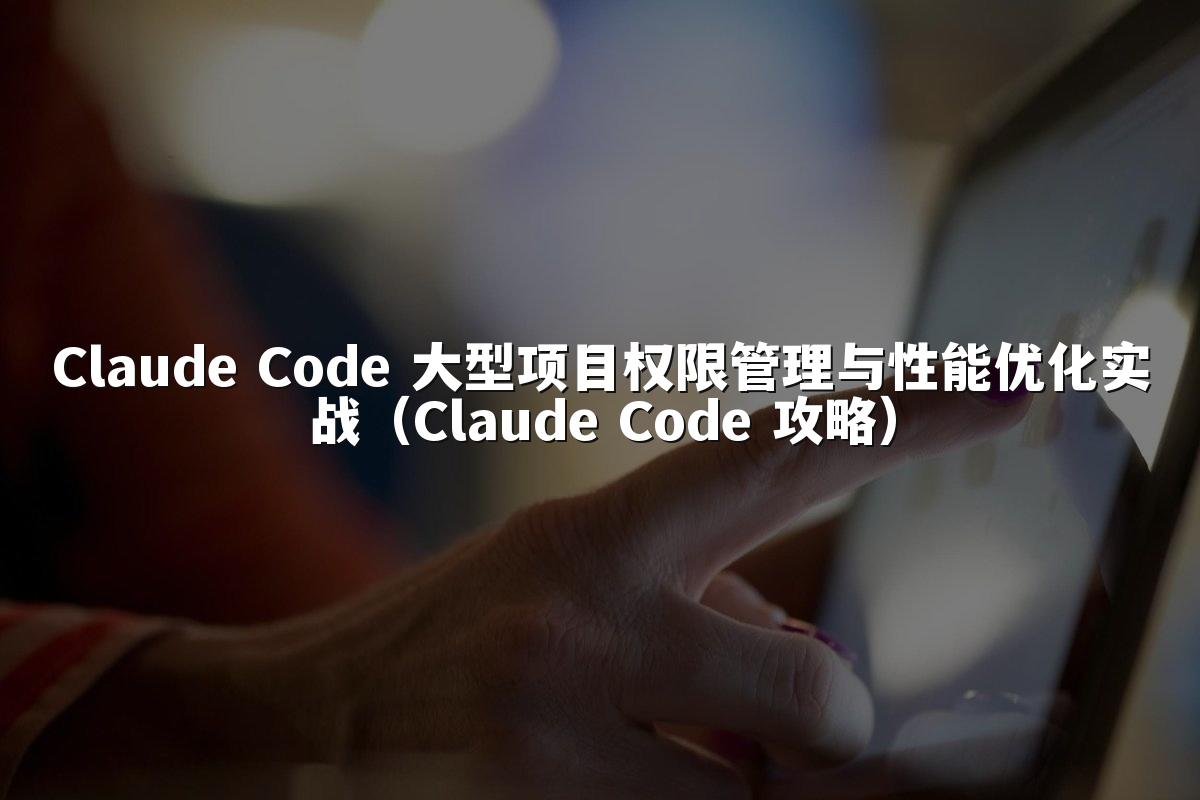 Claude Code 大型项目权限管理与性能优化实战（Claude Code 攻略）