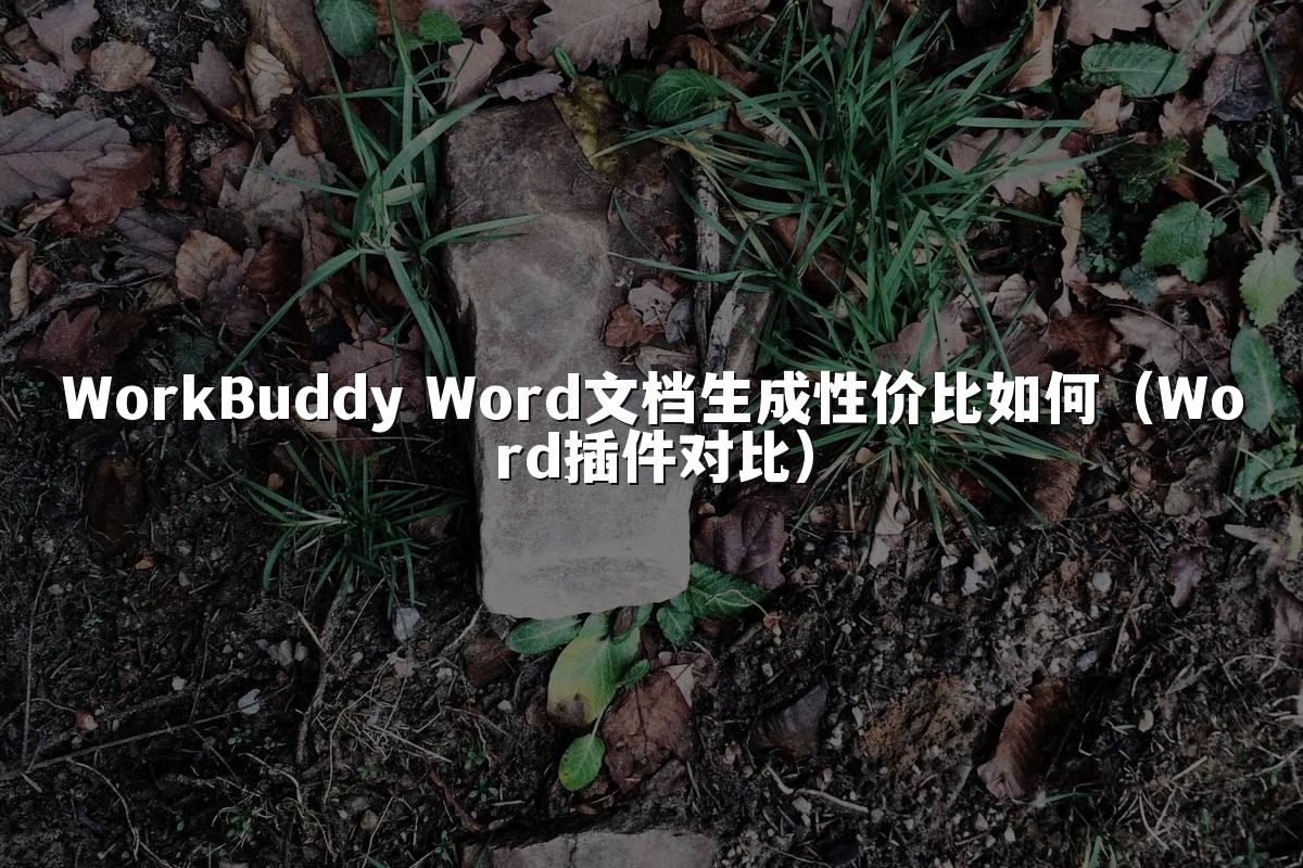 WorkBuddy Word文档生成性价比如何(Word插件对比)