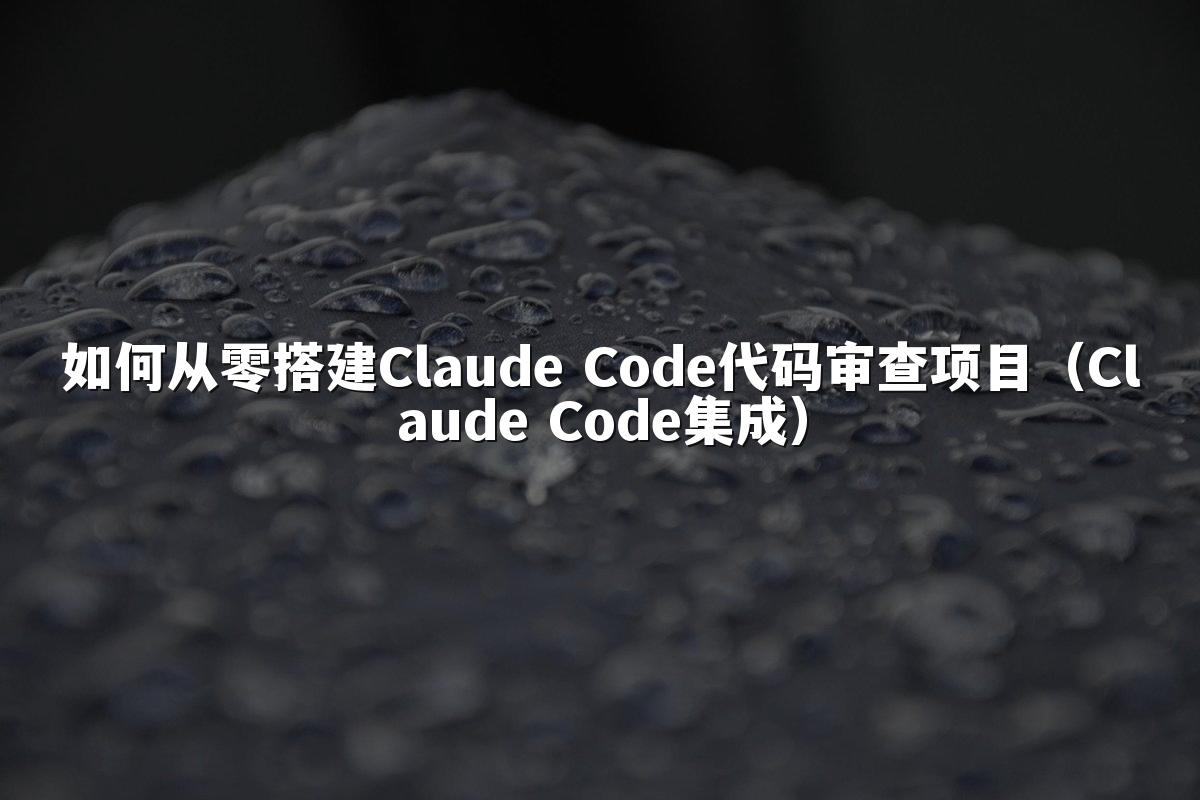 如何从零搭建Claude Code代码审查项目（Claude Code集成）