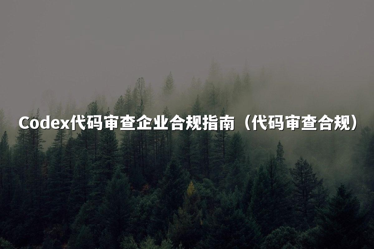 Codex代码审查企业合规指南（代码审查合规）