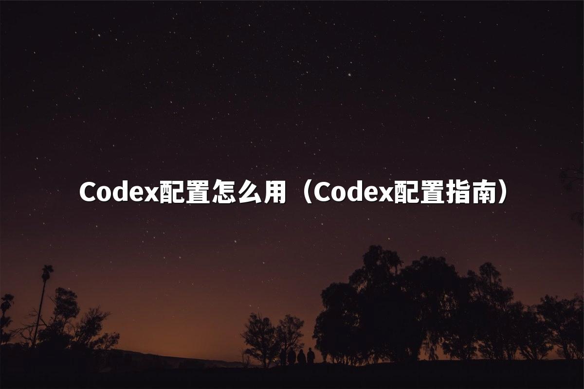 Codex配置怎么用（Codex配置指南）