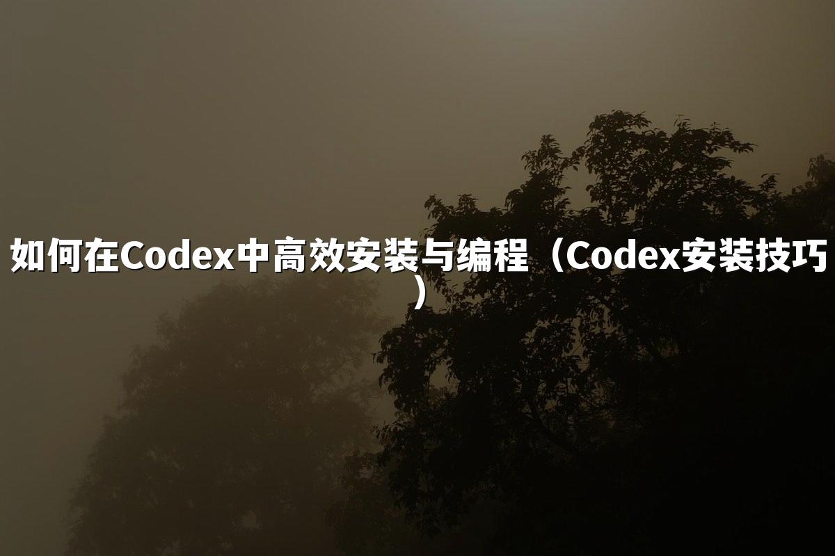 如何在Codex中高效安装与编程（Codex安装技巧）
