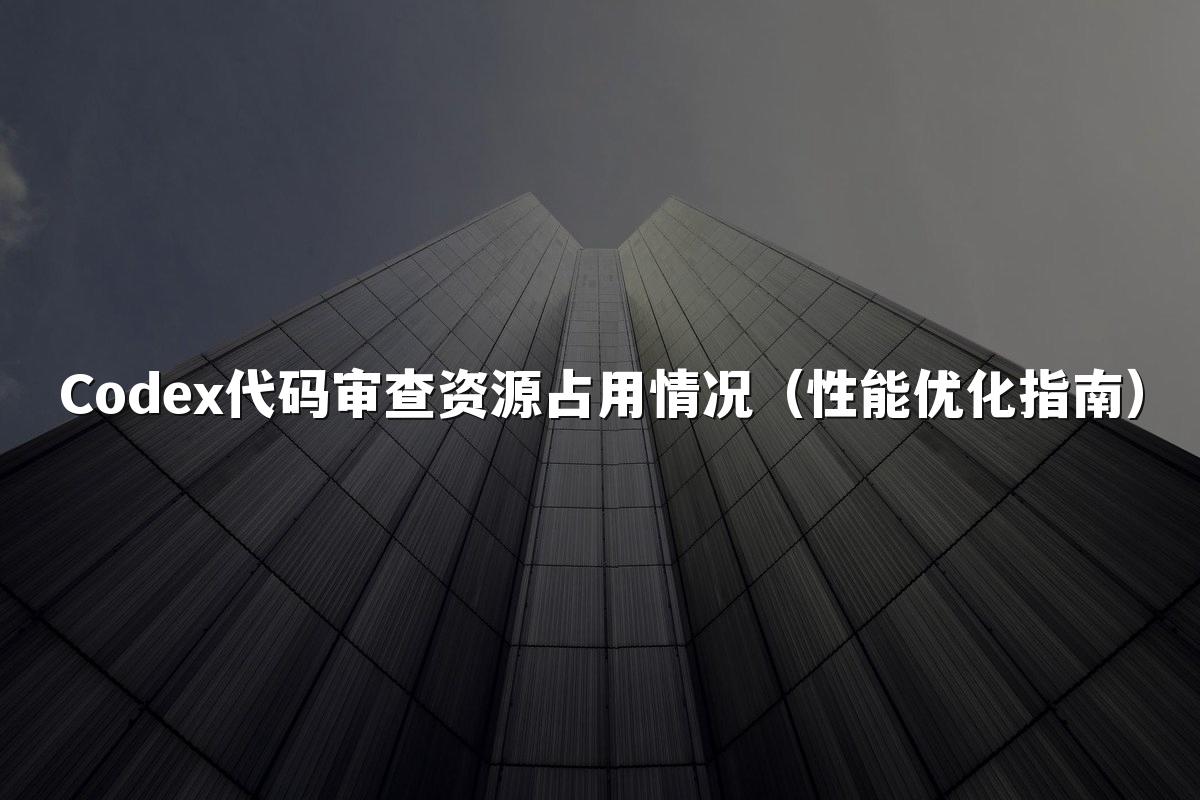 Codex代码审查资源占用情况（性能优化指南）