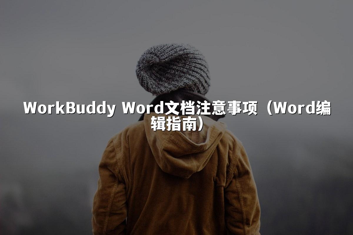 WorkBuddy Word文档注意事项(Word编辑指南)