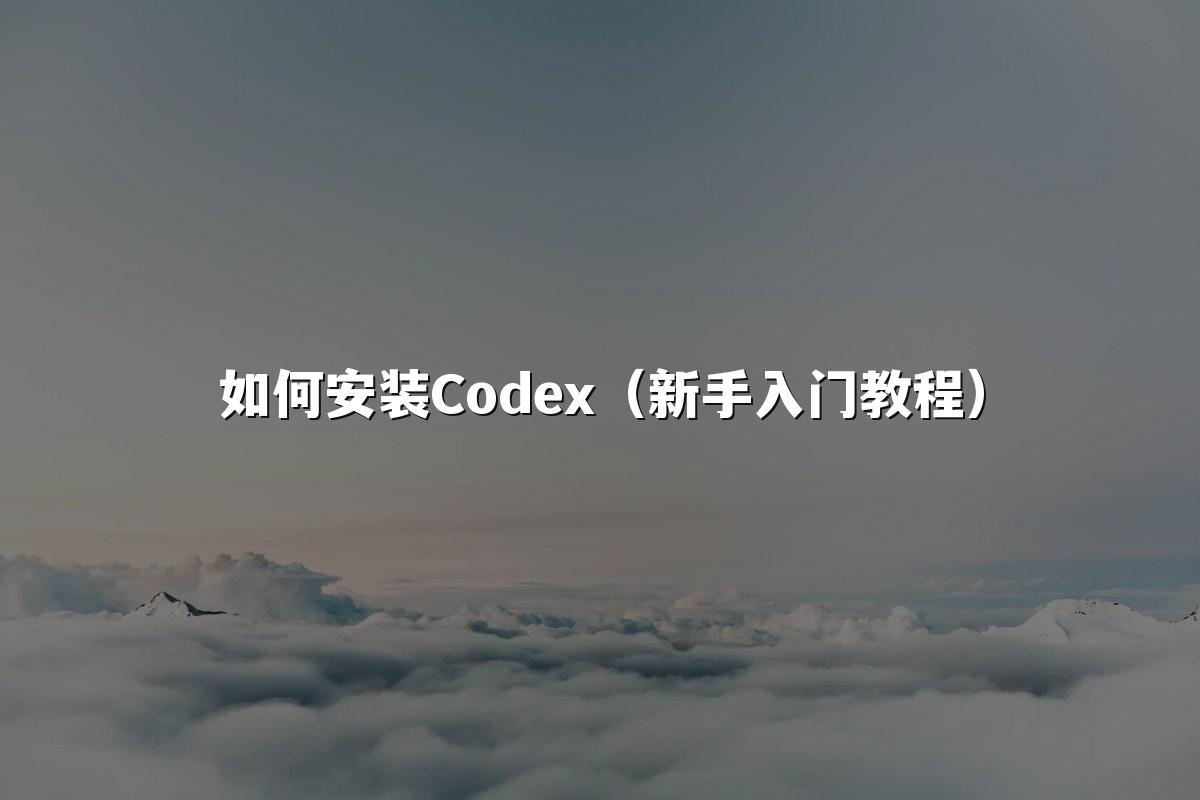 如何安装Codex（新手入门教程）