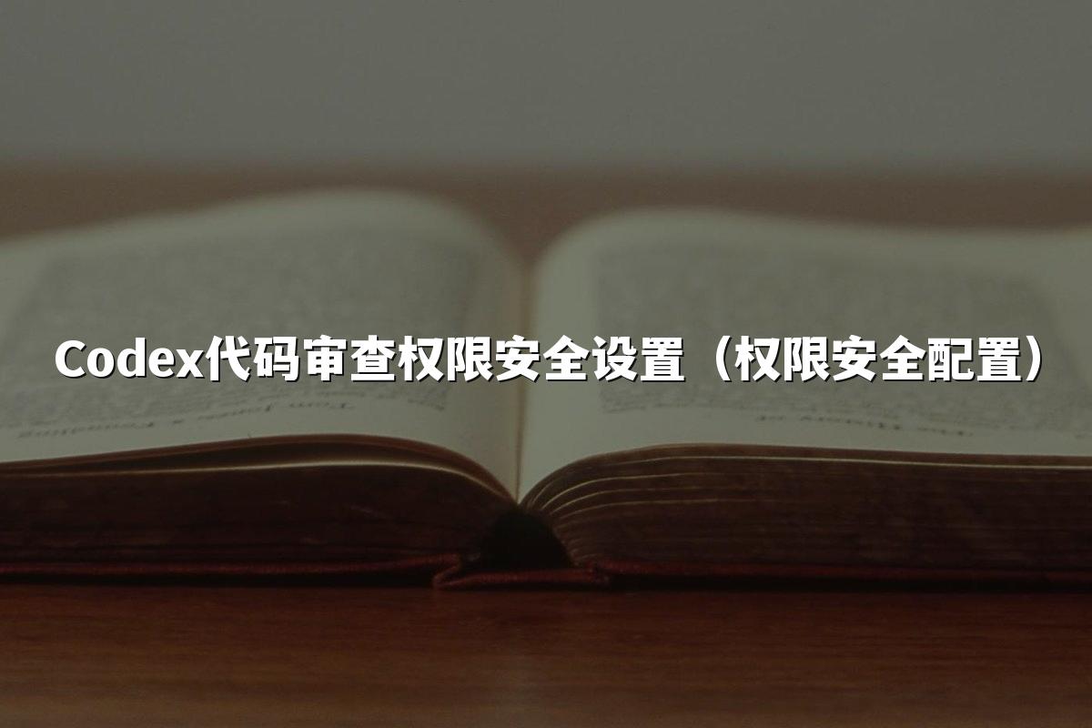 Codex代码审查权限安全设置（权限安全配置）