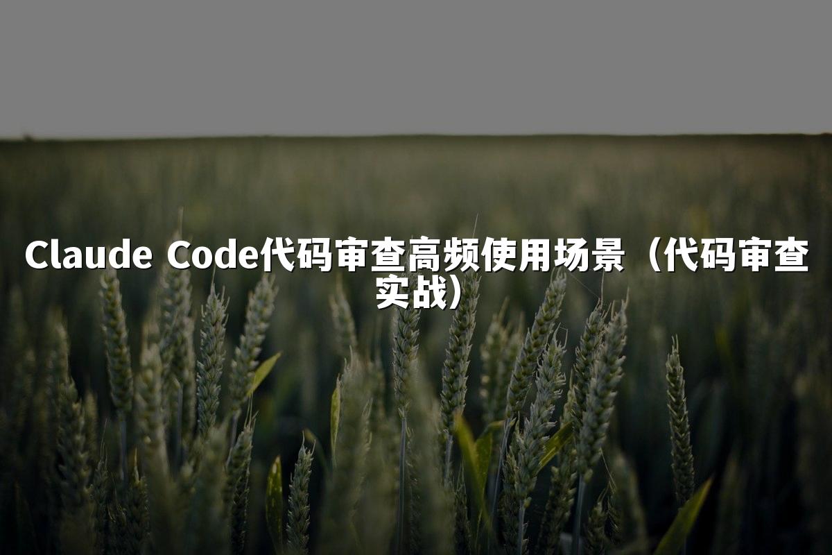 Claude Code代码审查高频使用场景（代码审查实战）