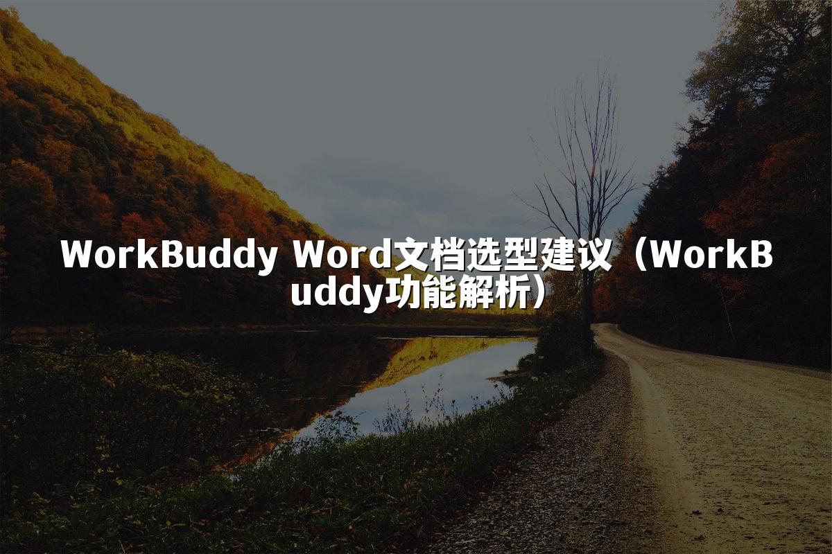 WorkBuddy Word文档选型建议(WorkBuddy功能解析)