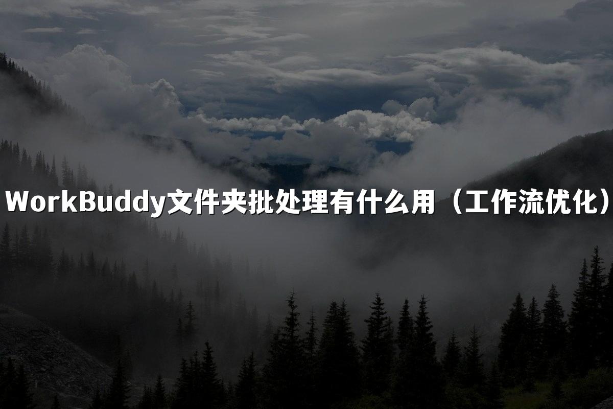 WorkBuddy文件夹批处理有什么用(工作流优化)