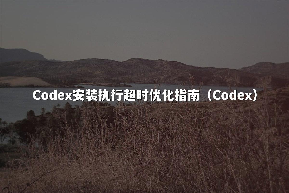 Codex安装执行超时优化指南（Codex）
