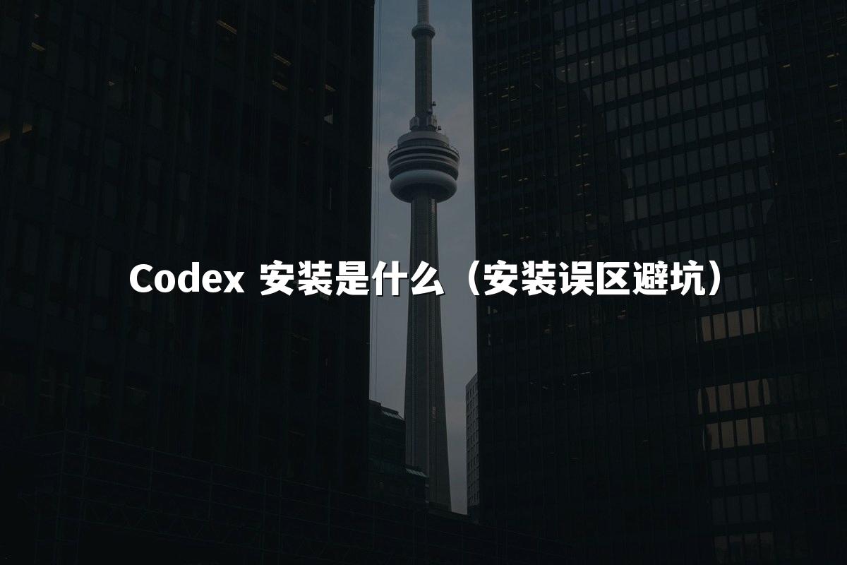 Codex 安装是什么（安装误区避坑）
