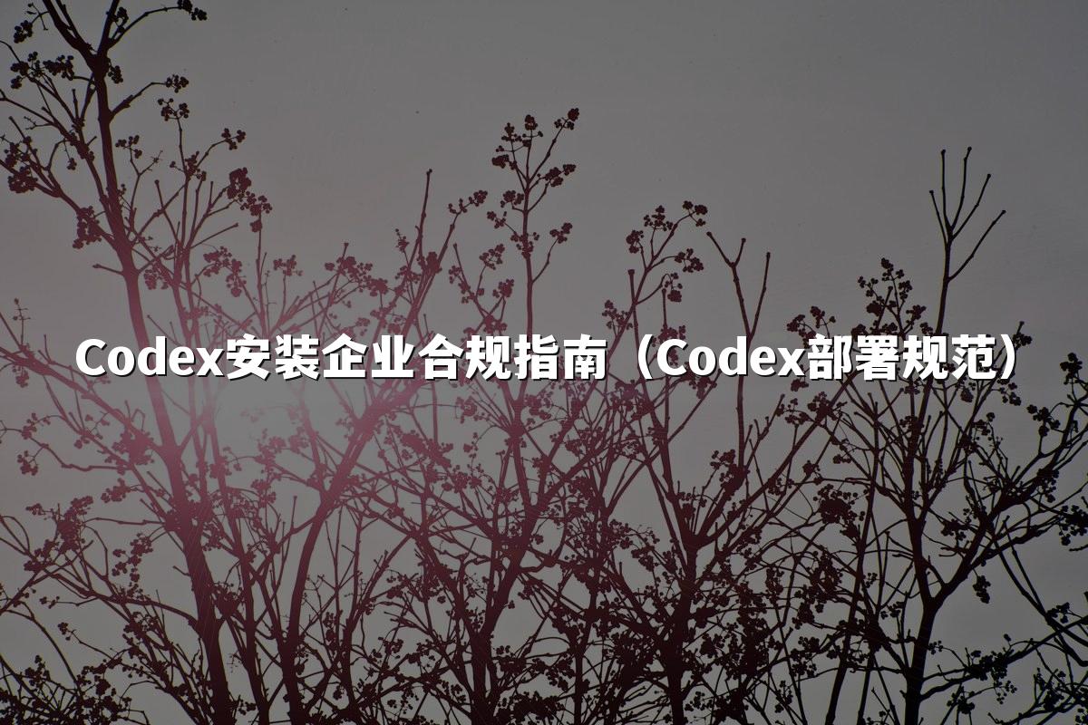 Codex安装企业合规指南（Codex部署规范）