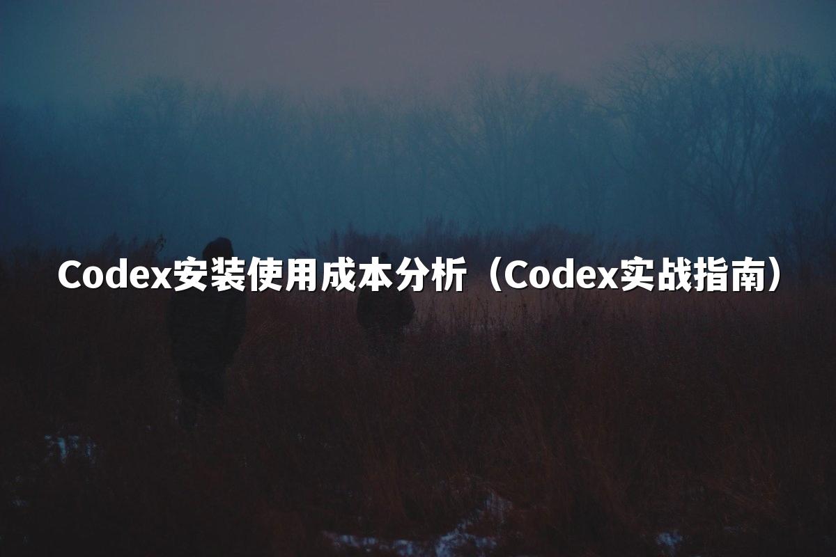 Codex安装使用成本分析(Codex实战指南)