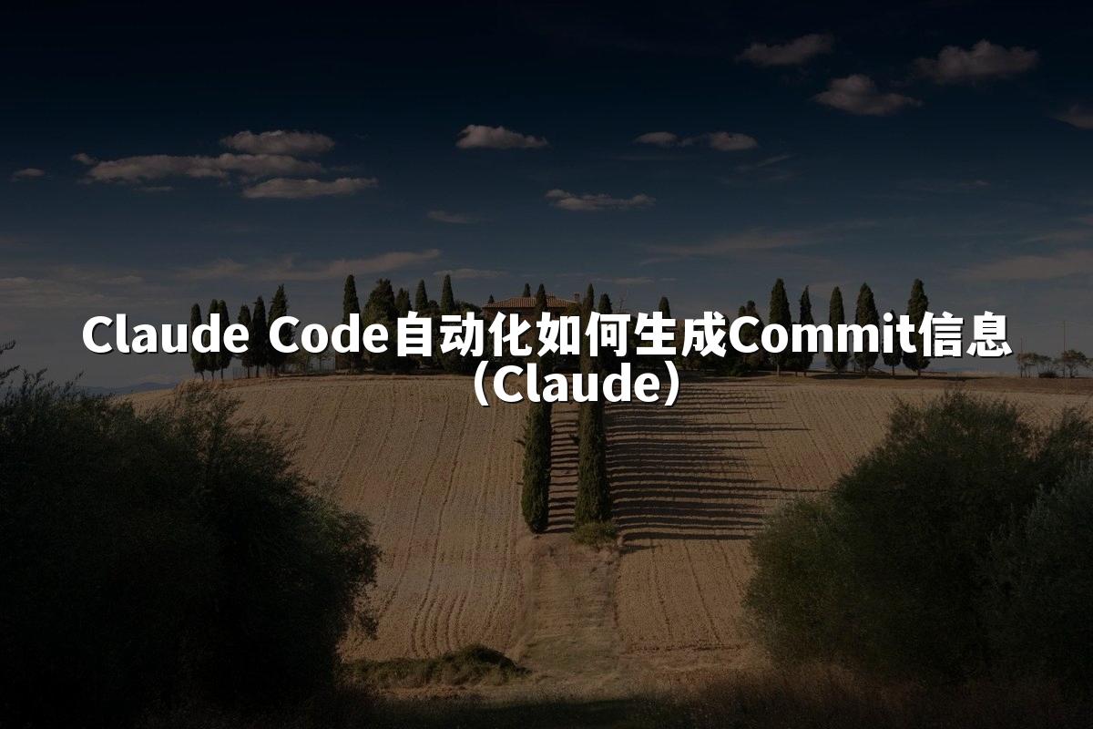 Claude Code自动化如何生成Commit信息(Claude)
