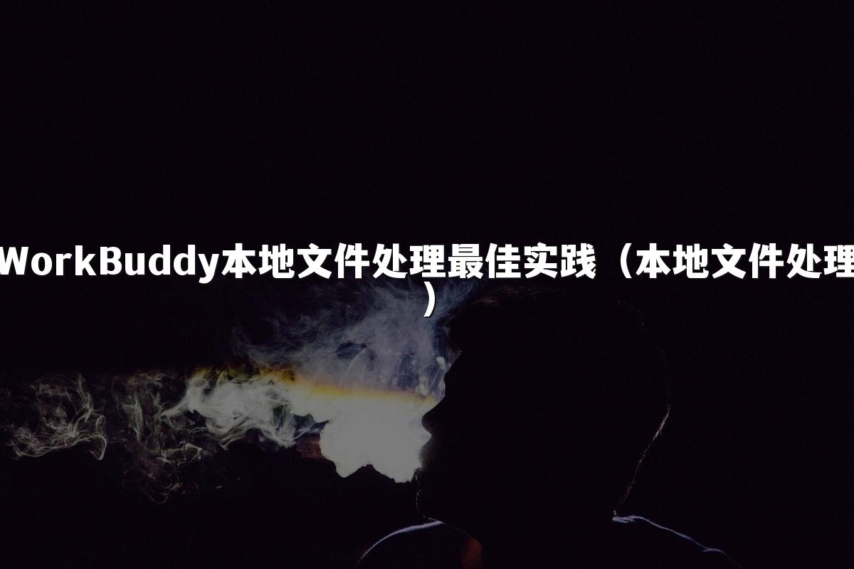 WorkBuddy本地文件处理最佳实践(本地文件处理)