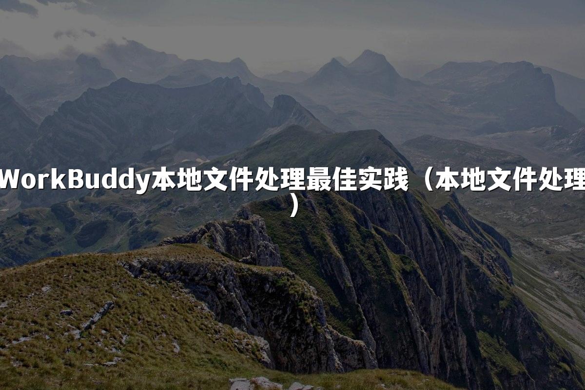 WorkBuddy本地文件处理最佳实践(本地文件处理)