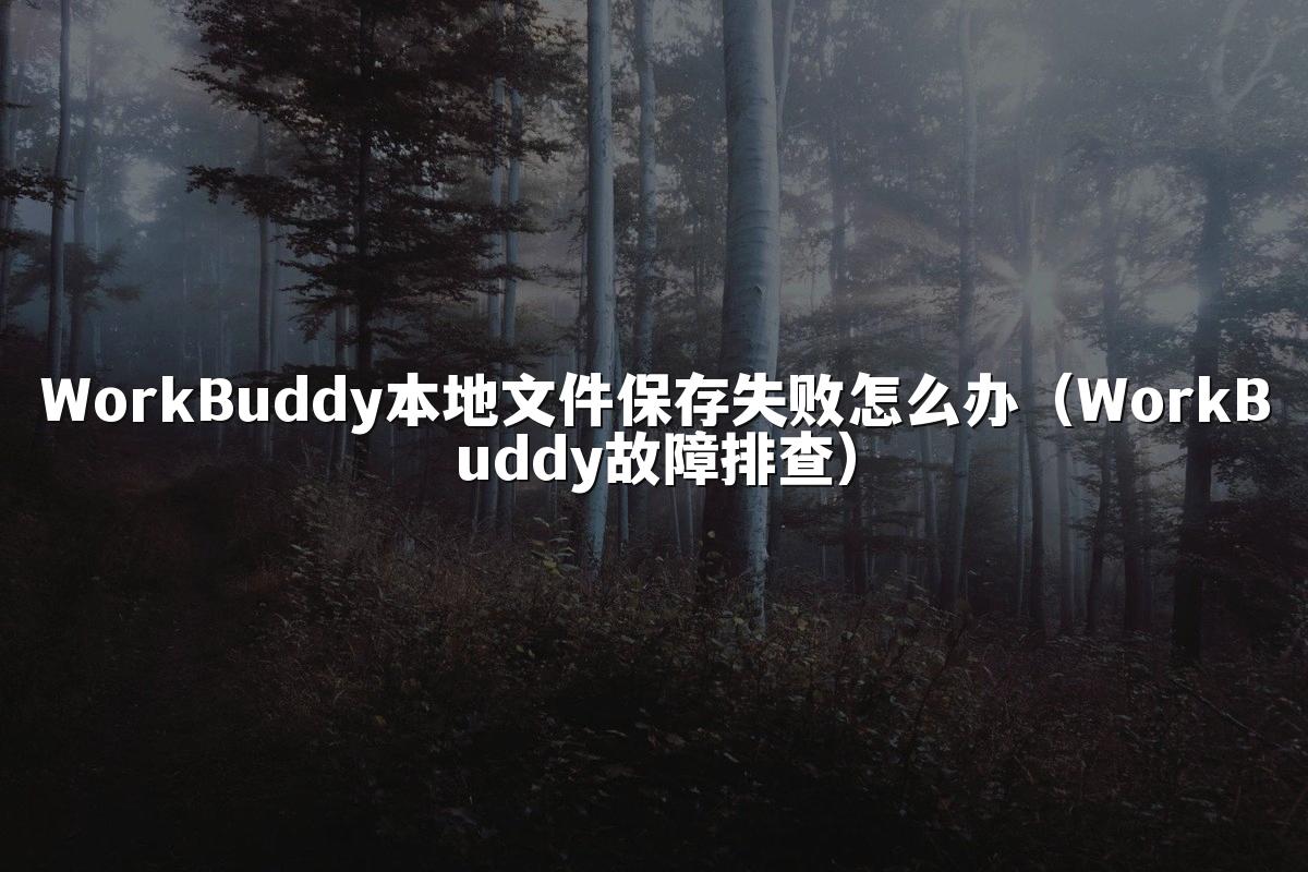 WorkBuddy本地文件保存失败怎么办(WorkBuddy故障排查)