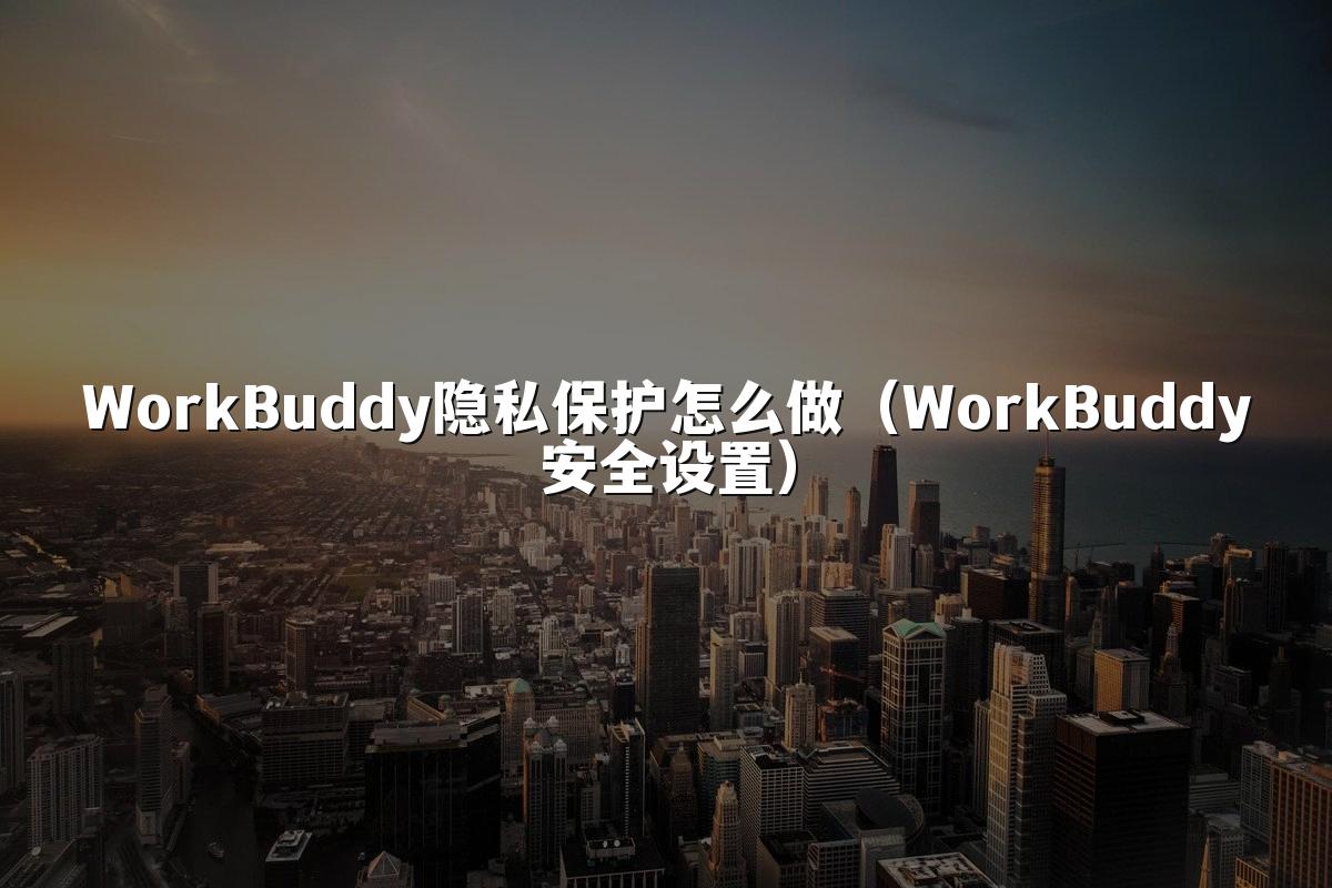 WorkBuddy隐私保护怎么做（WorkBuddy安全设置）
