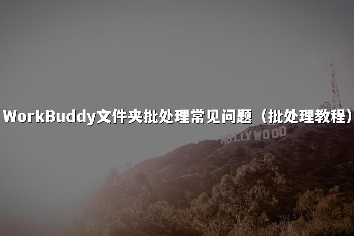 WorkBuddy文件夹批处理常见问题(批处理教程)