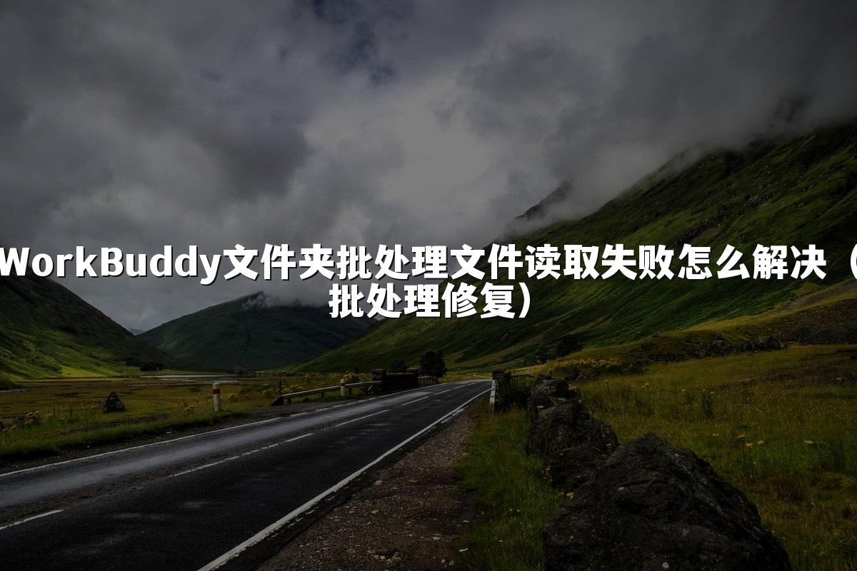 WorkBuddy文件夹批处理文件读取失败怎么解决（批处理修复）