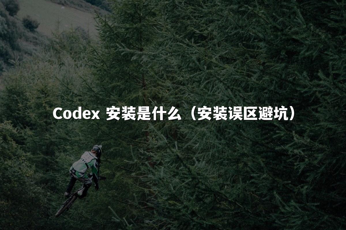 Codex 安装是什么（安装误区避坑）
