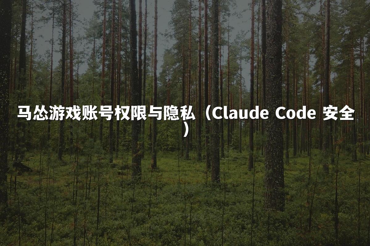 马怂游戏账号权限与隐私(Claude Code 安全)