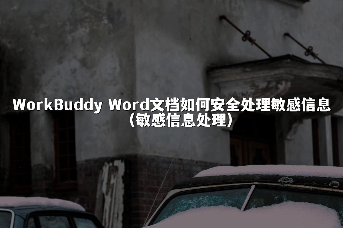 WorkBuddy Word文档如何安全处理敏感信息(敏感信息处理)