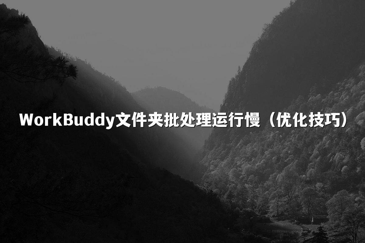 WorkBuddy文件夹批处理运行慢(优化技巧)