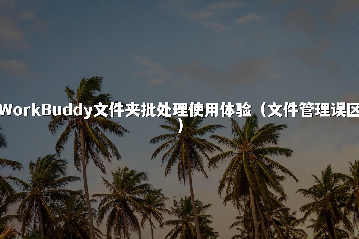 WorkBuddy文件夹批处理使用体验（文件管理误区）