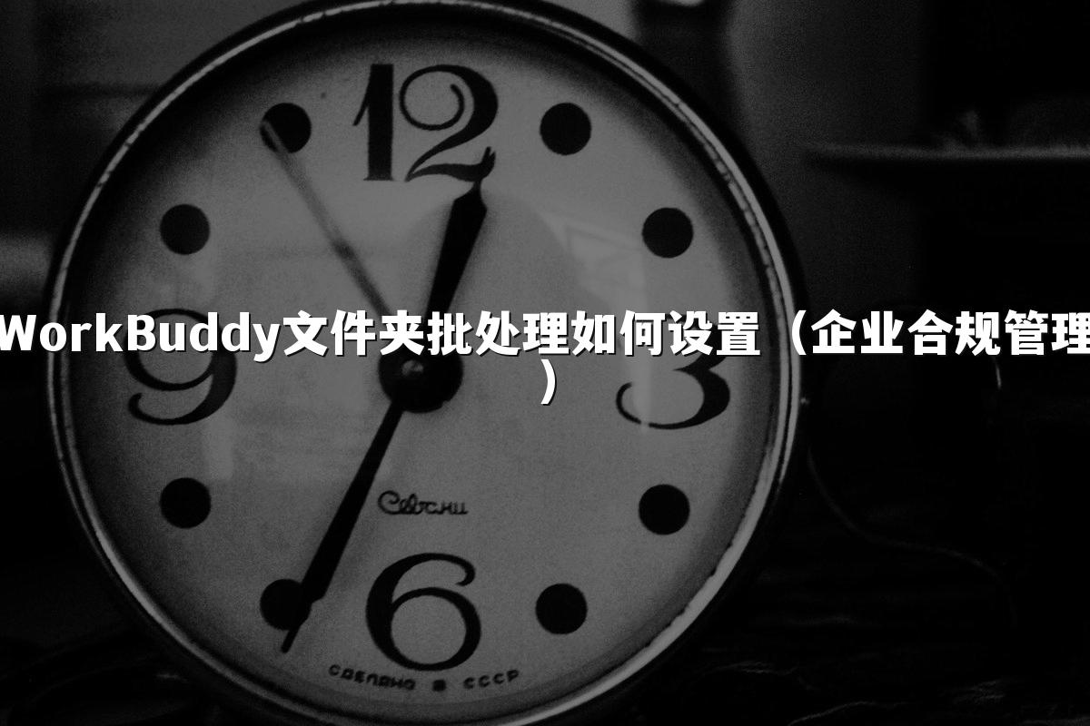 WorkBuddy文件夹批处理如何设置(企业合规管理)