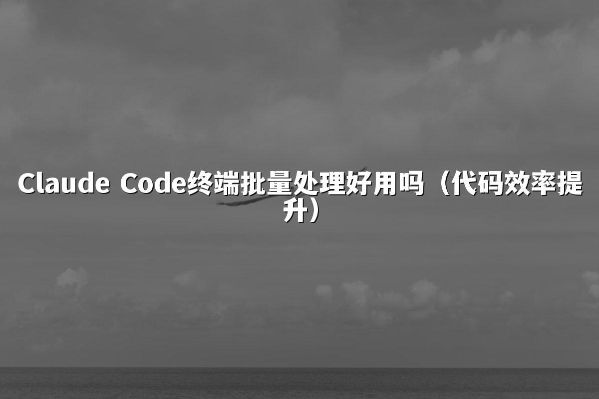 Claude Code终端批量处理好用吗(代码效率提升)