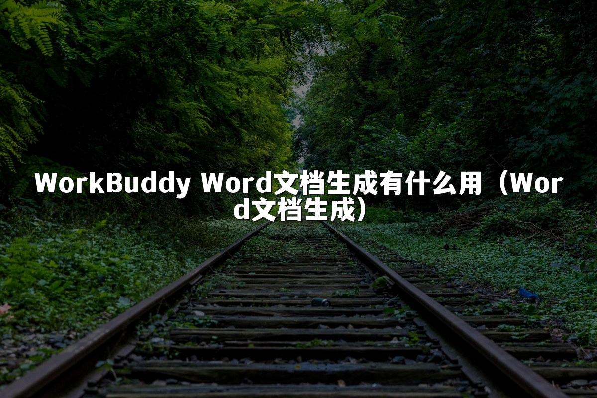 WorkBuddy Word文档生成有什么用（Word文档生成）