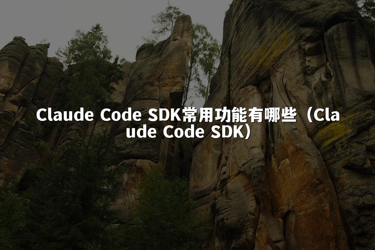 Claude Code SDK常用功能有哪些(Claude Code SDK)