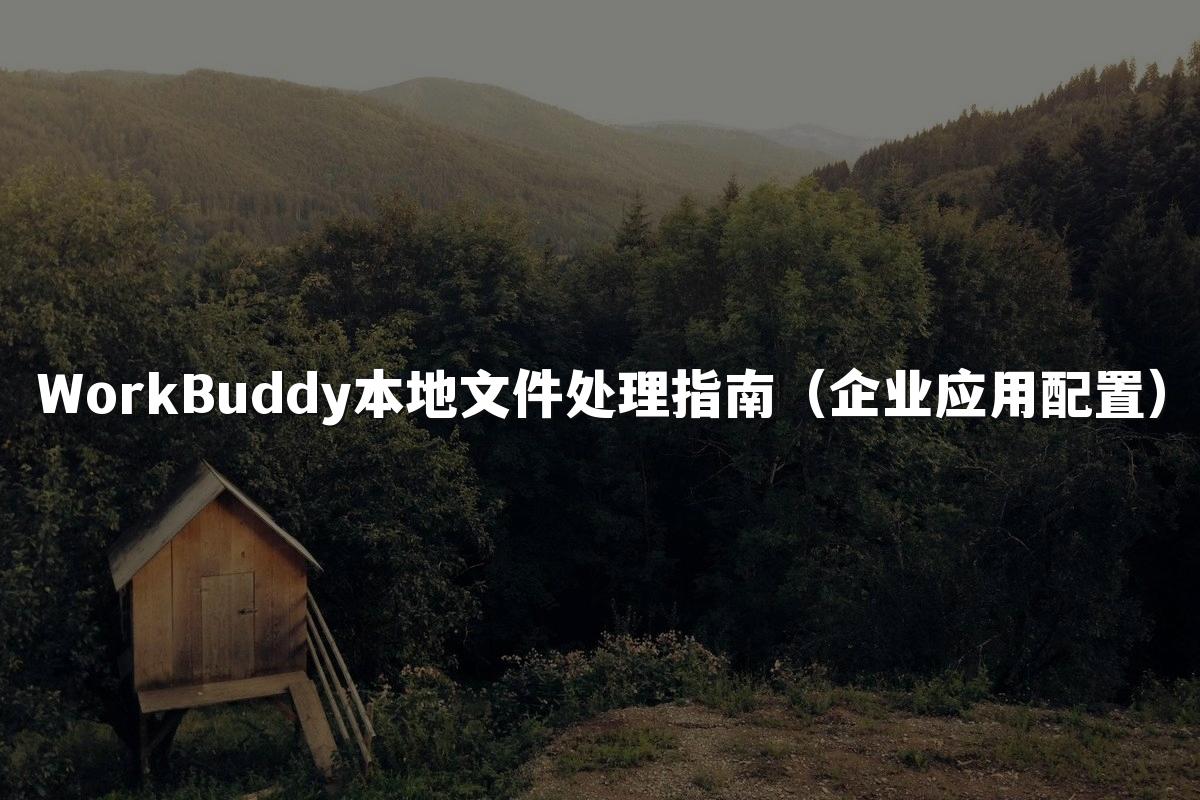 WorkBuddy本地文件处理指南(企业应用配置)