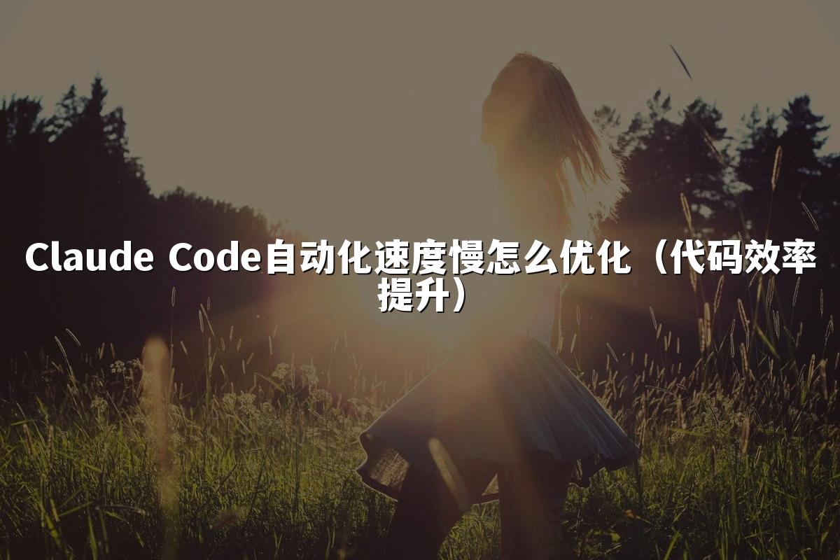 Claude Code自动化速度慢怎么优化(代码效率提升)