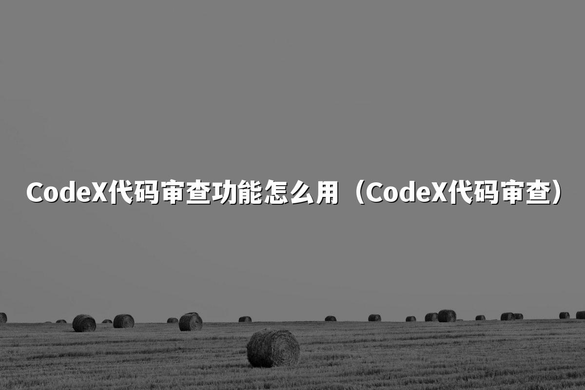 CodeX代码审查功能怎么用（CodeX代码审查）