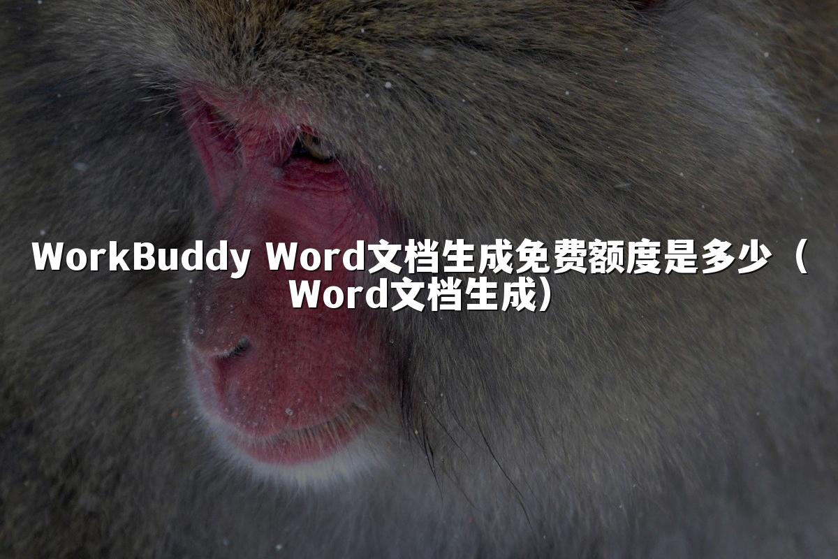 WorkBuddy Word文档生成免费额度是多少（Word文档生成）