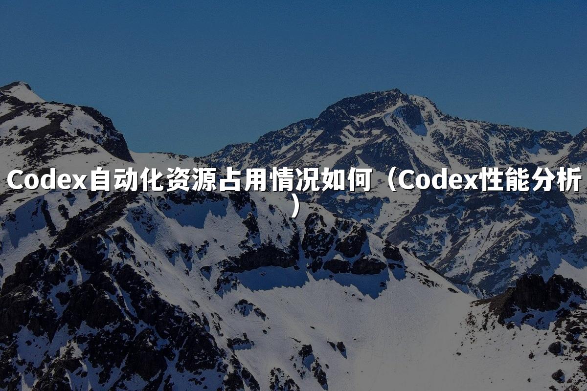 Codex自动化资源占用情况如何(Codex性能分析)