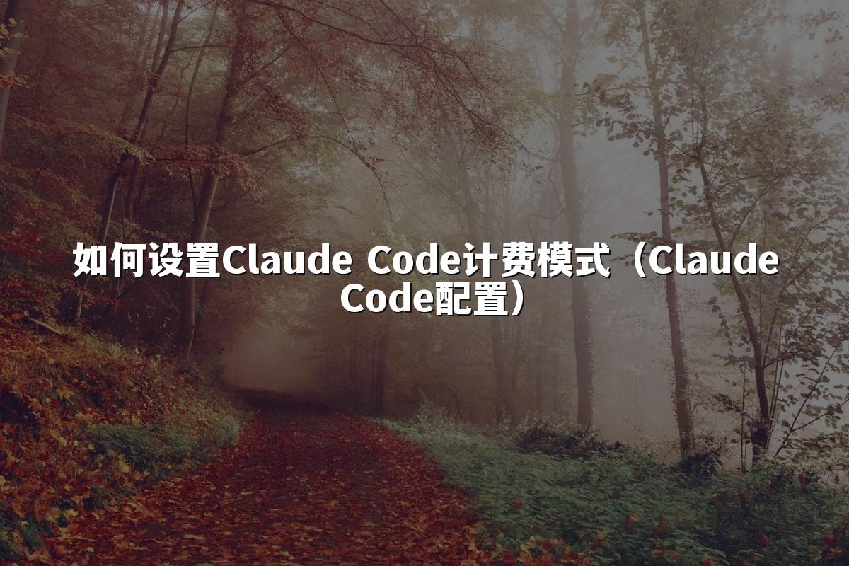 如何设置Claude Code计费模式（Claude Code配置）