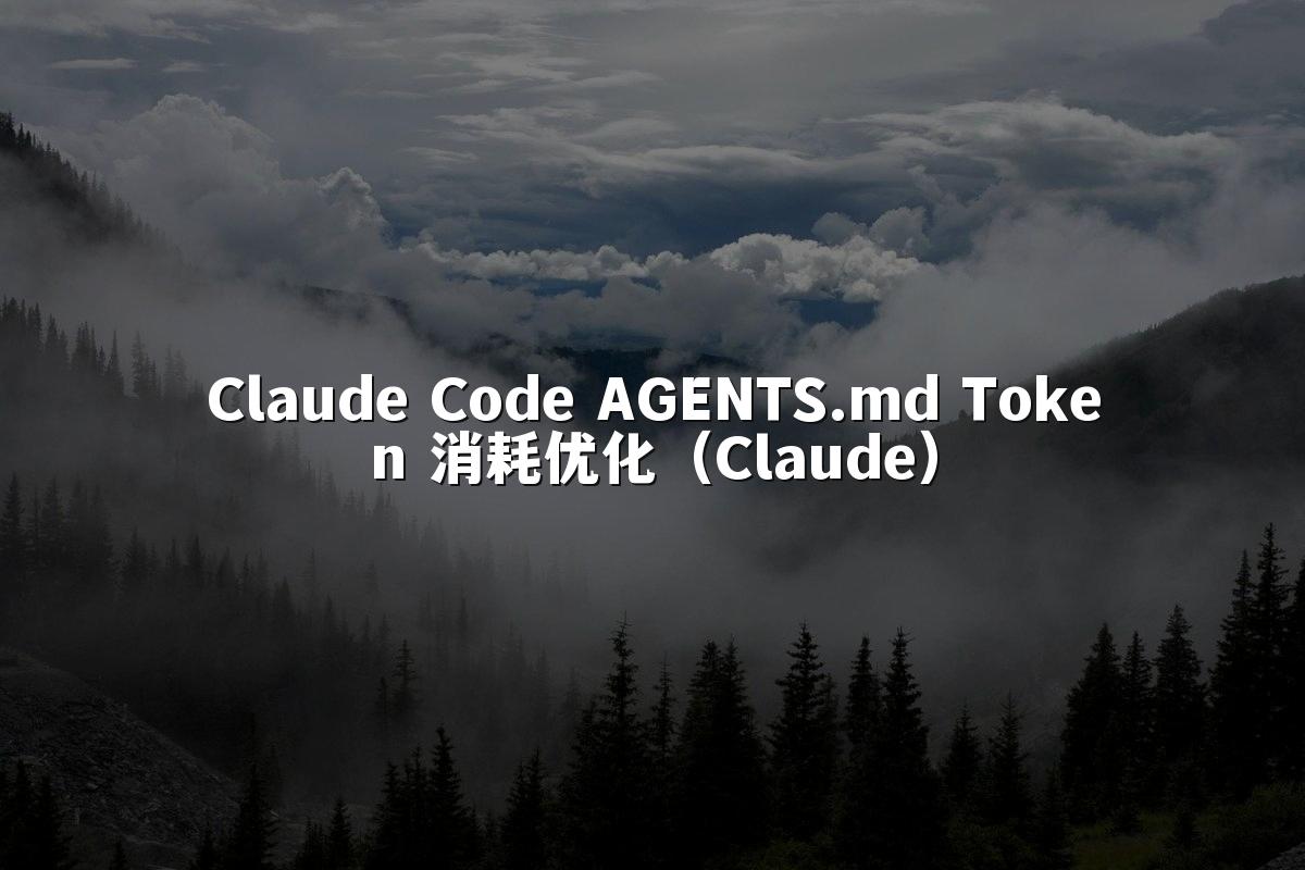 Claude Code AGENTS.md Token 消耗优化（Claude）