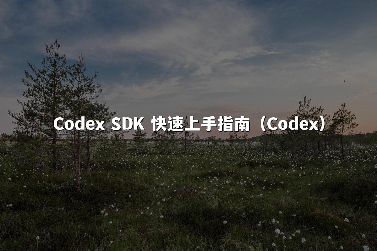 Codex SDK 快速上手指南(Codex)