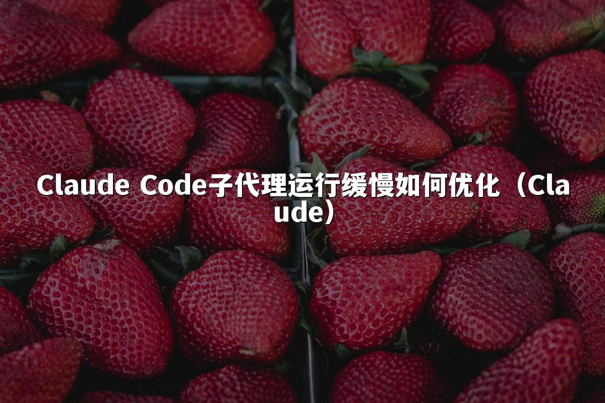Claude Code子代理运行缓慢如何优化（Claude）