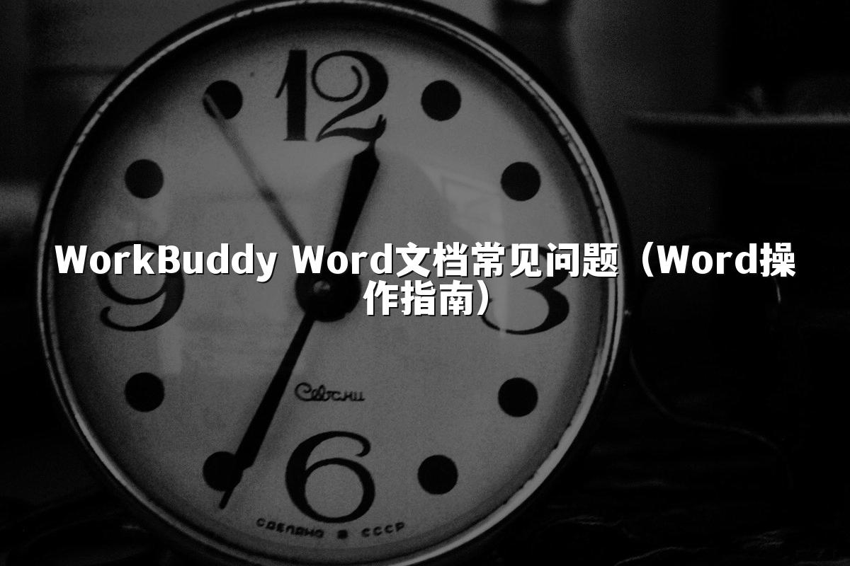 WorkBuddy Word文档常见问题（Word操作指南）